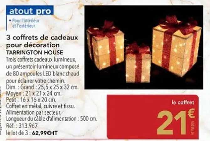 3 coffrets de cadeaux pour décoration