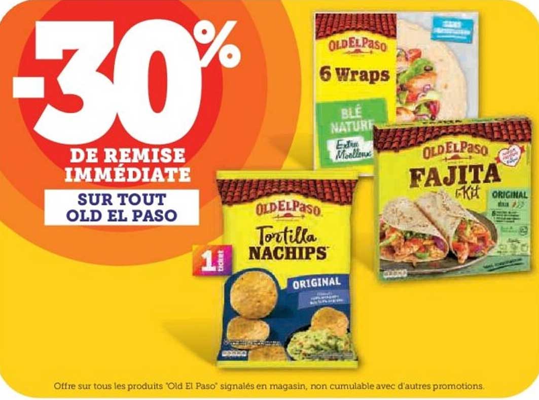 -30% de remise immédiate sur tout Old El Paso