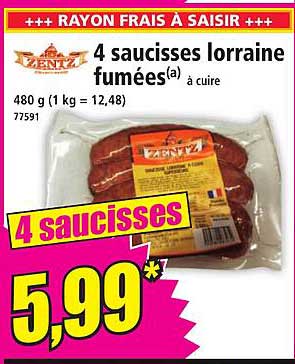 4 saucisses lorraine fumées