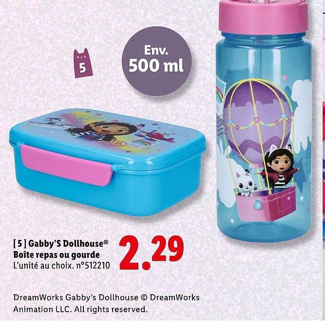 [ 5 ] Gabby’S Dollhouse® Boîte repas ou gourde
