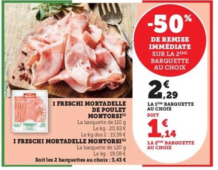 -50% DE REMISE IMMÉDIATE SUR LA 2ÈME BARQUETTE AU CHOIX