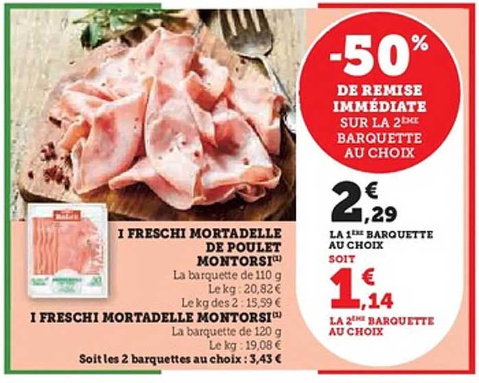 -50% DE REMISE IMMÉDIATE SUR LA 2ÈME BARQUETTE AU CHOIX