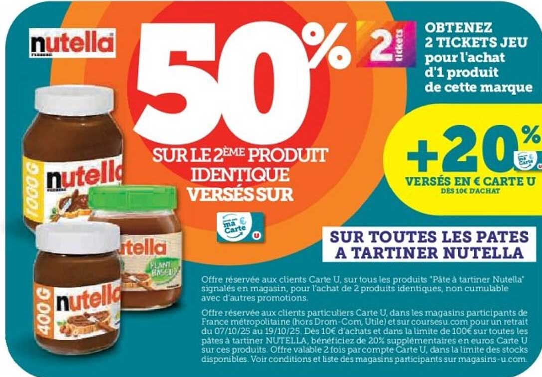 50% SUR LE 2ÈME PRODUIT IDENTIQUE