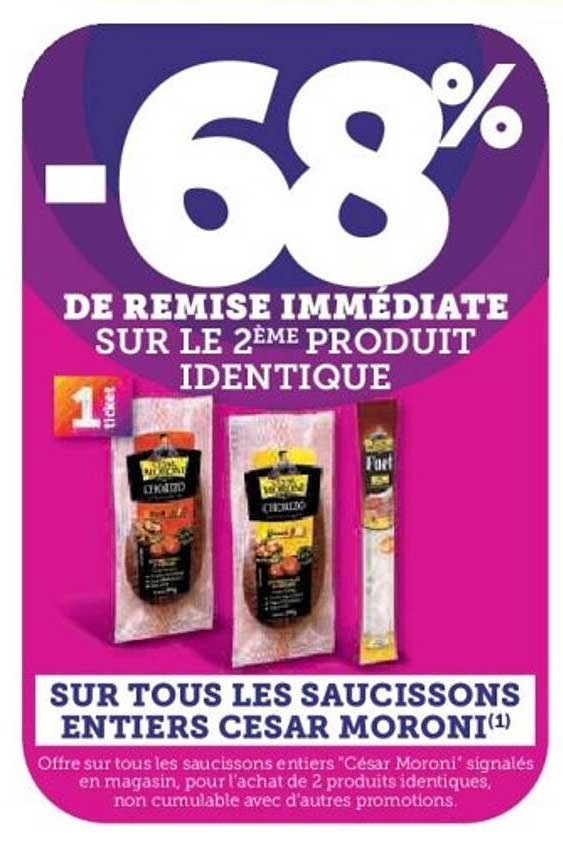 -68% de remise immédiate sur le 2ème produit identique