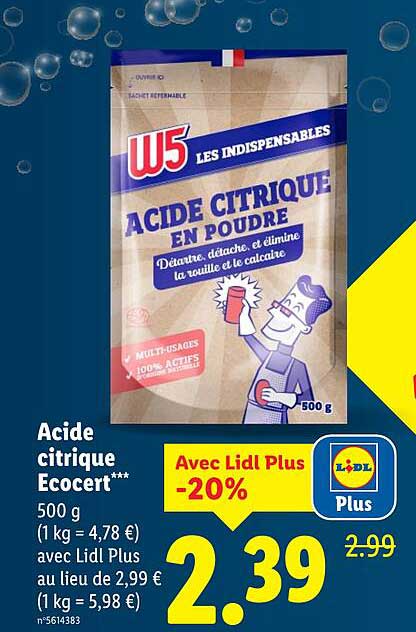 Acide citrique Ecocert***