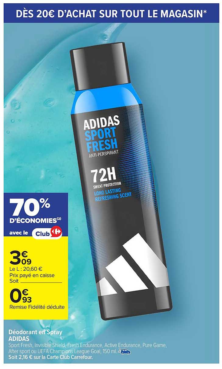ADIDAS SPORT FRESH AEROSOLS