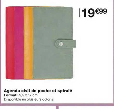Agenda civil de poche et spirale