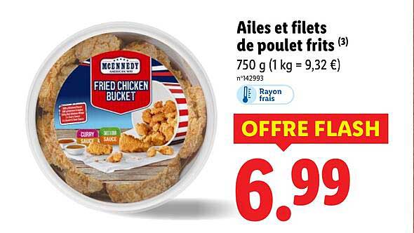 Ailes et filets de poulet frits