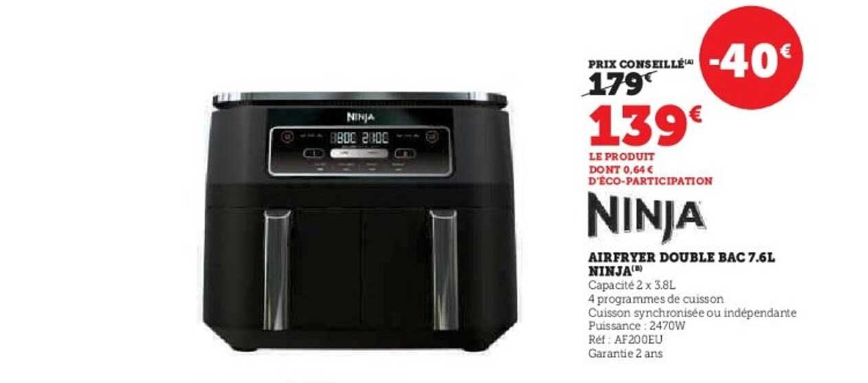 AIRFRYER DOUBLE BAC 7.6L NINJA