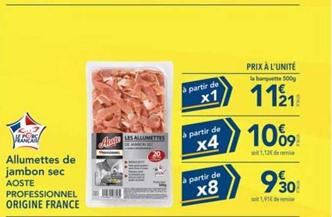 Allumettes de jambon sec AOSTE PROFESSIONNEL ORIGINE FRANCE