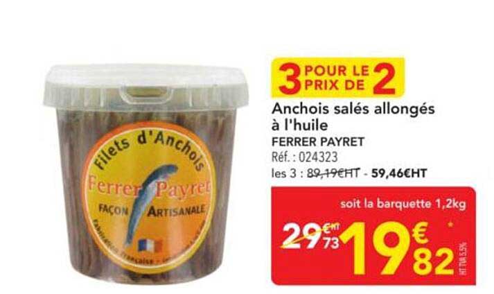 Anchois salés allongés à l'huile
