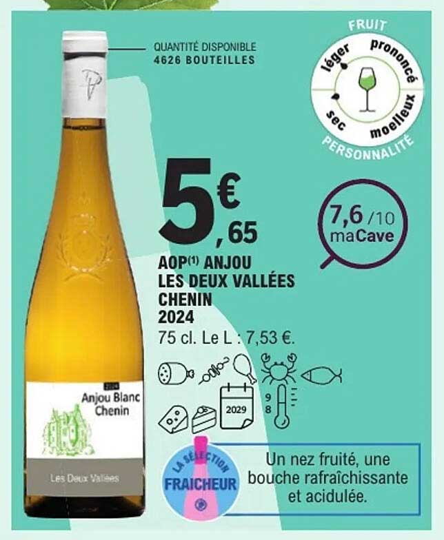 AOP Anjou Les Deux Vallées Chenin 2024