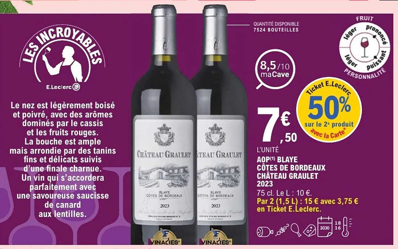 AOP Blaye Côtes de Bordeaux Château Graulet 2023