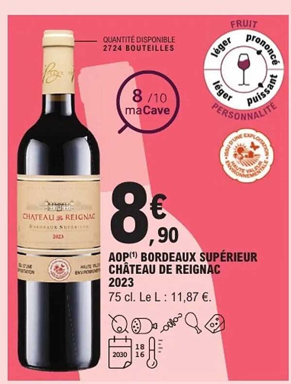 AOP Bordeaux Supérieur Château de Reignac 2023