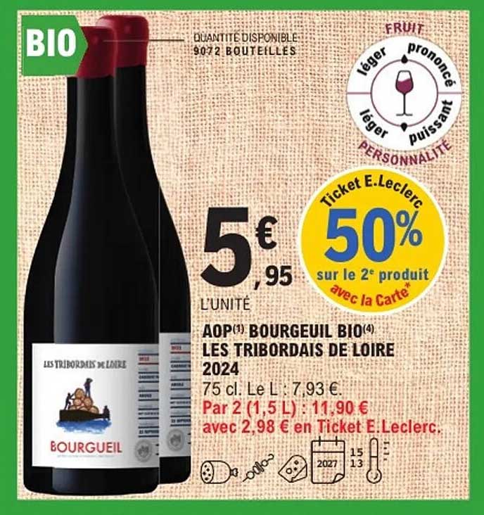 AOP Bourgueil Bio - Les Tribordais de Loire 2024