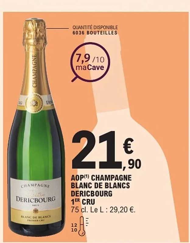 AOP(*) CHAMPAGNE BLANC DE BLANCS DERICBOURG 1ER CRU