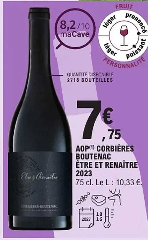 AOP Corbières Boutenac Être et Renaître 2023