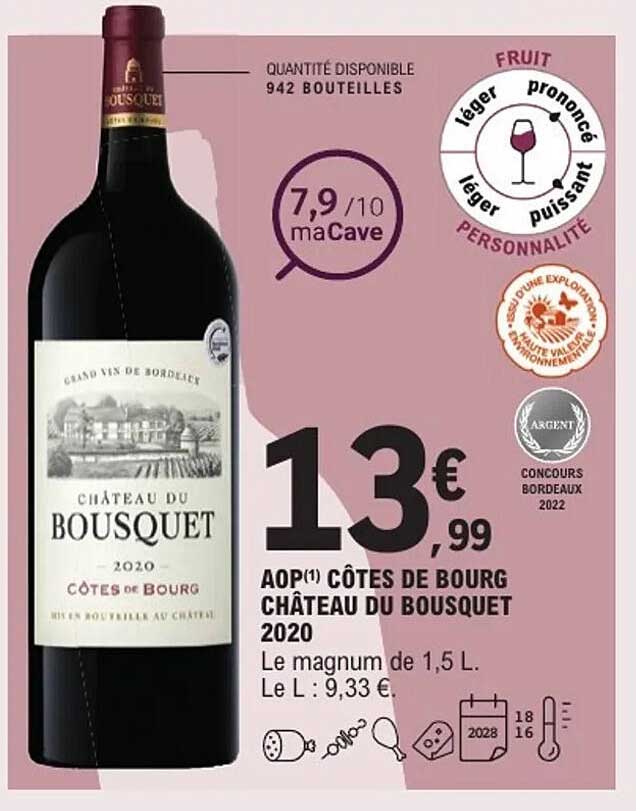 AOP Côtes de Bourg Château du Bousquet 2020