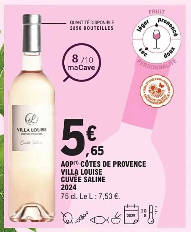 AOP CÔTES DE PROVENCE VILLA LOUISE CUVÉE SALINE 2024