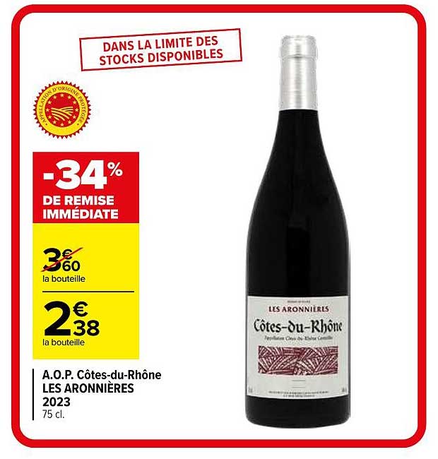 A.O.P. Côtes-du-Rhône LES ARONNIÈRES 2023