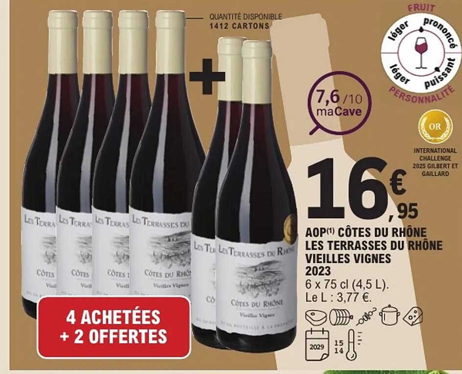 AOP Côtes du Rhône Les Terrasses du Rhône Vieilles Vignes 2023