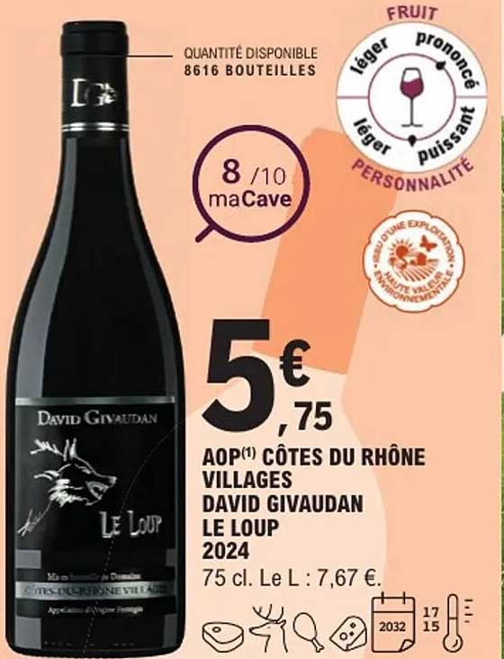 AOP Côtes du Rhône Villages David Givaudan Le Loup 2024