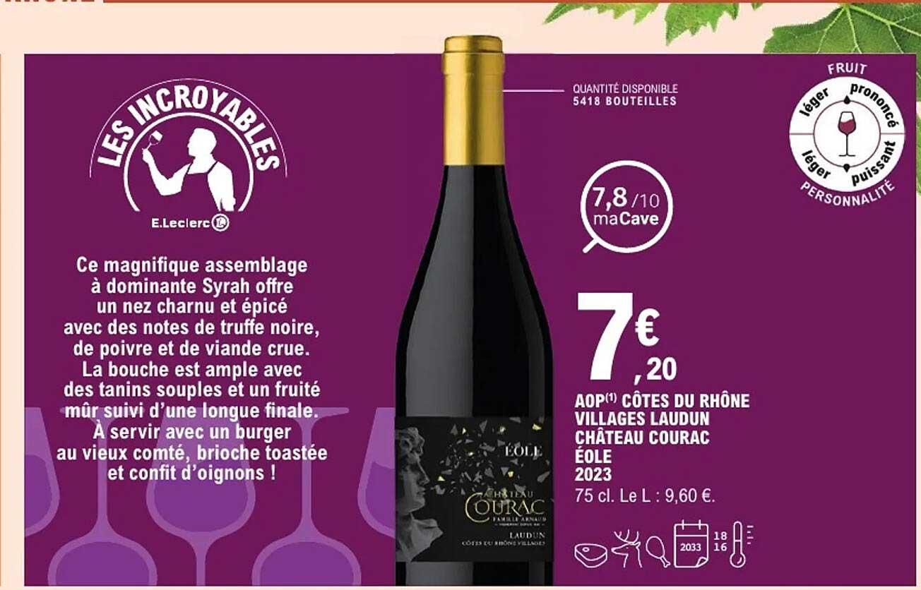 AOP Côtes du Rhône Villages Laudun Château Courac Éole 2023