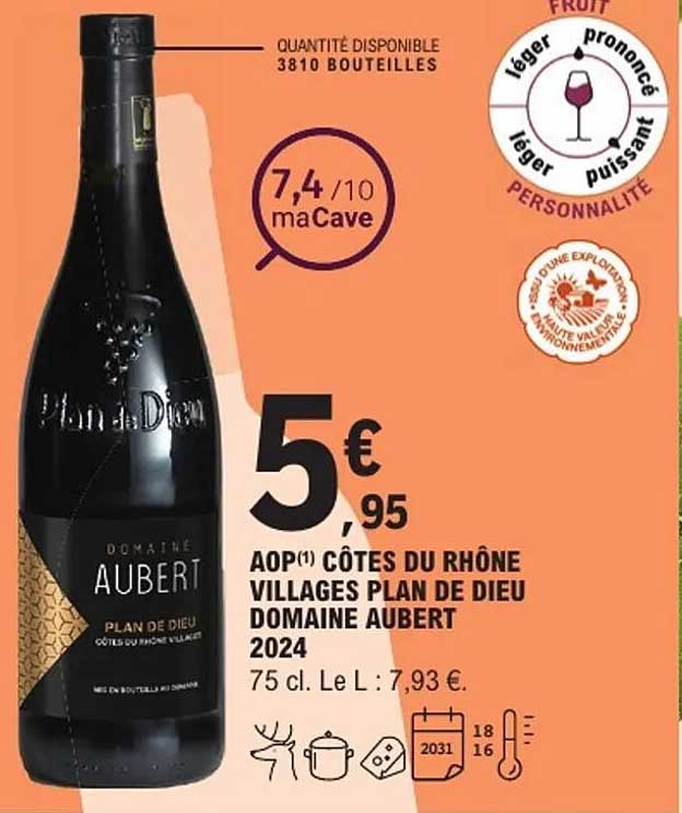 AOP Côtes du Rhône Villages Plan de Dieu Domaine Aubert 2024
