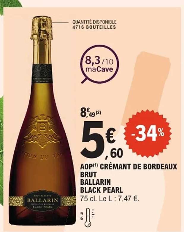 AOP(*) CRÉMANT DE BORDEAUX BRUT BALLARIN BLACK PEARL