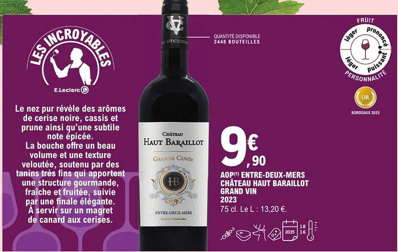 AOP Entre-Deux-Mers Château Haut Baraillet Grand Vin 2023