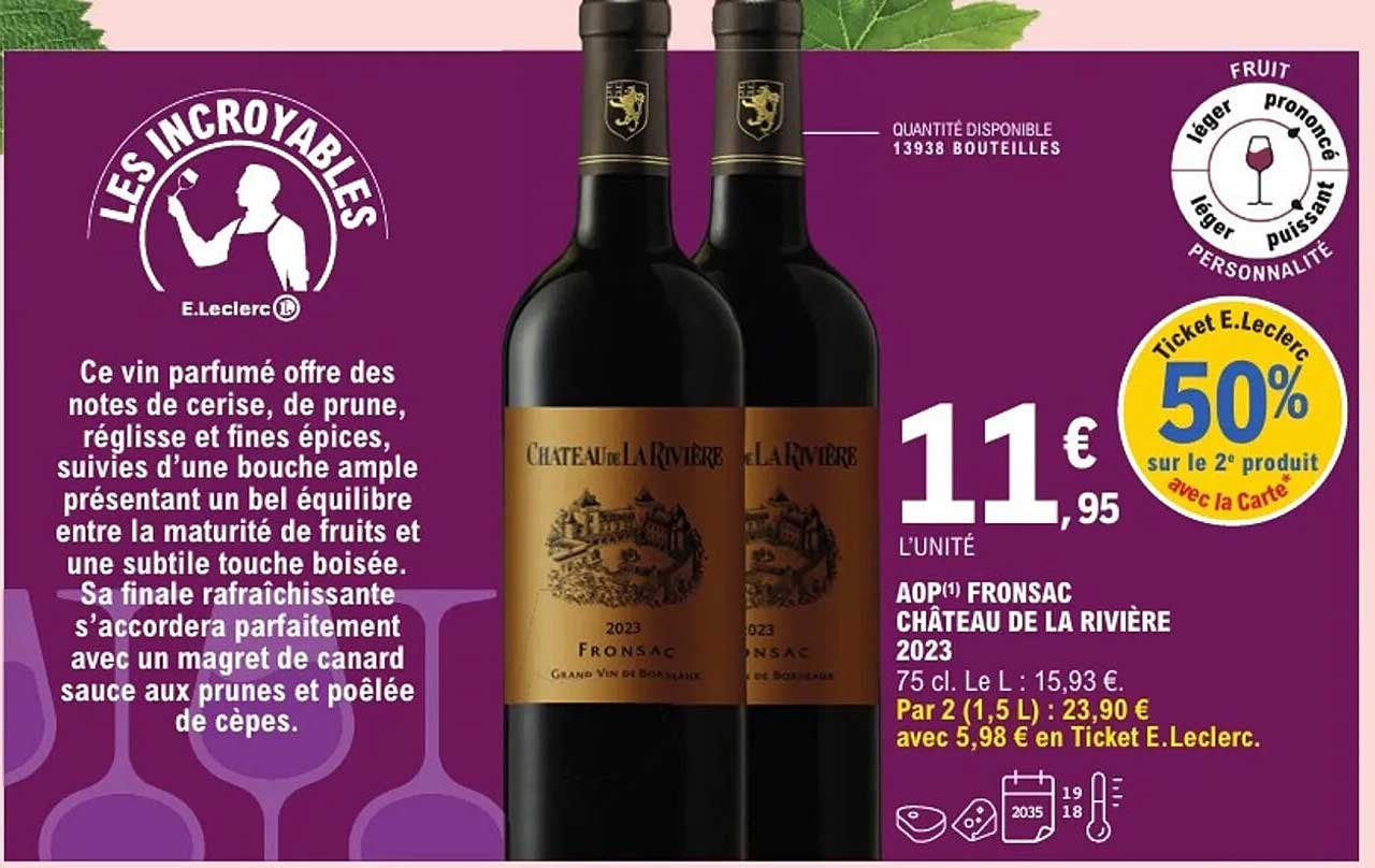 AOP Fronsac Château de la Rivière 2023