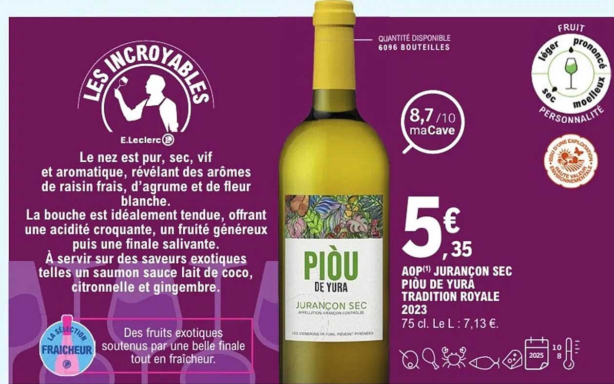 AOP Jurançon Sec Piòu de Yura Tradition Royale 2023