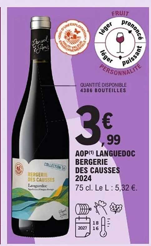AOP Languedoc Bergerie des Causses 2024