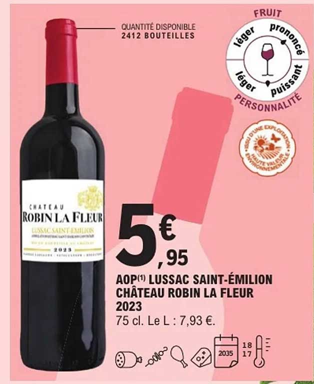 AOP LUSSAC SAINT-ÉMILION CHÂTEAU ROBIN LA FLEUR 2023