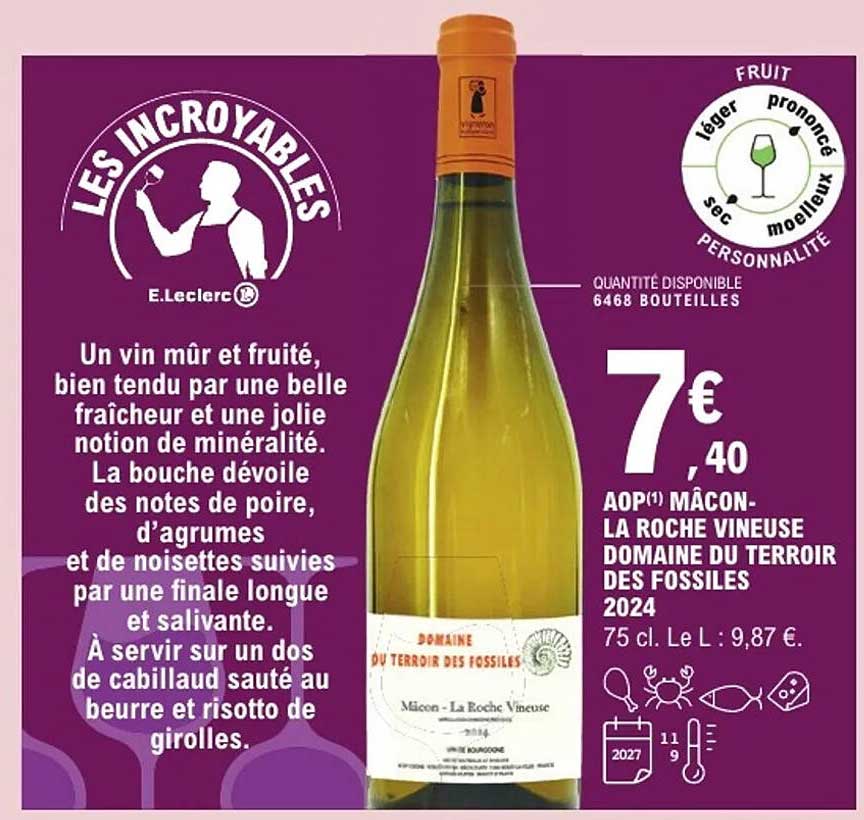 AOP Mâcon-La Roche Vineuse Domaine du Terroir des Fossiles 2024