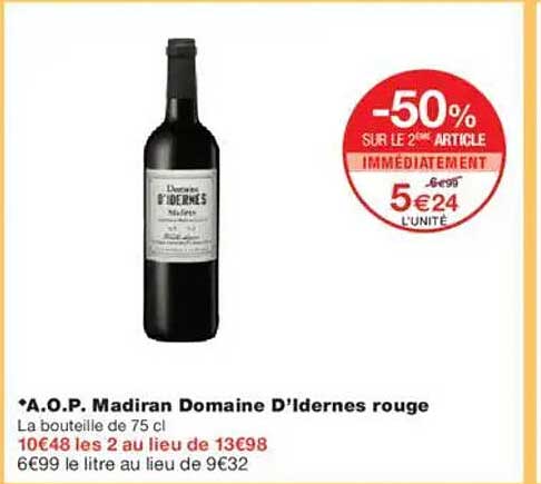 A.O.P. Madiran Domaine D'Idernes rouge