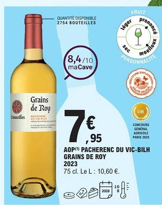 AOP Pacherenc du Vic-Bilh Grains de Roy 2023