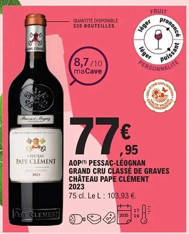 AOP PESSAC-LÉOGNAN GRAND CRU CLASSÉ DE GRAVES CHÂTEAU PAPE CLÉMENT 2023