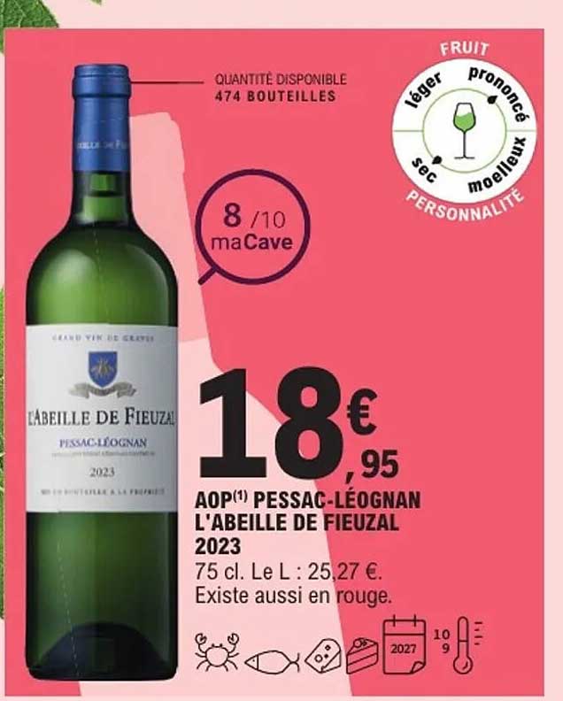 AOP PESSAC-LÉOGNAN L'ABEILLE DE FIEUZAL 2023
