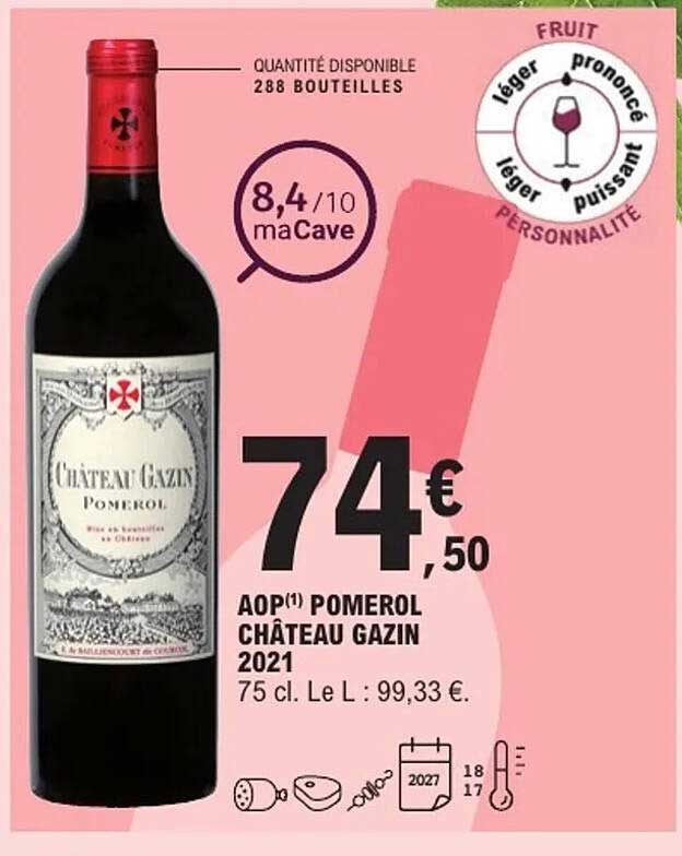 AOP POMEROL CHÂTEAU GAZIN 2021