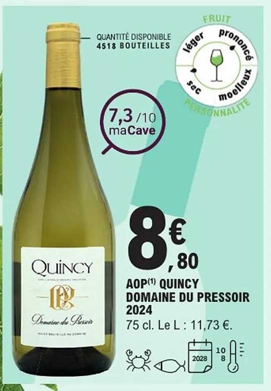 AOP(*) QUINCY DOMAINE DU PRESSOIR 2024