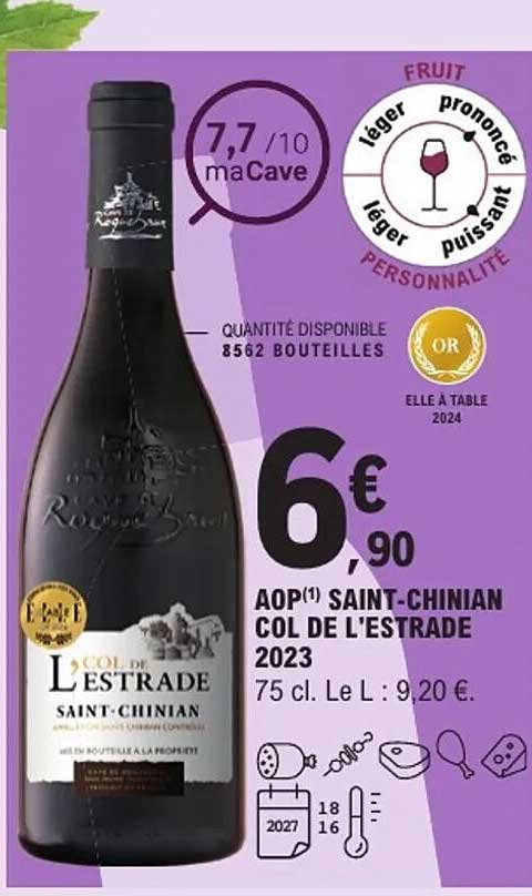 AOP Saint-Chinian Col de L'Estrade 2023