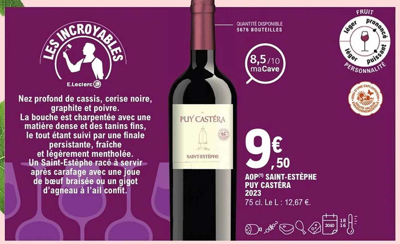 AOP SAINT-ESTÈPHE PUY CASTÉRA 2023