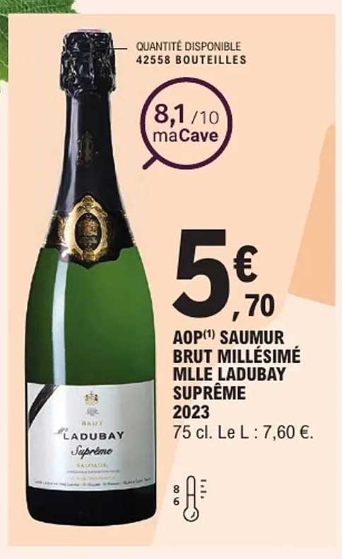 AOP Saumur Brut Millésimé Mlle Ladubay Suprême 2023