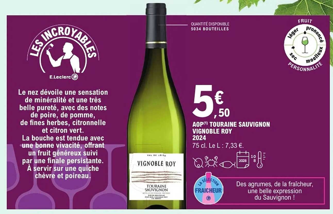 AOP Touraine Sauvignon Vignoble Roy 2024