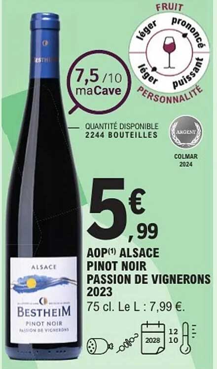 AOP(1) ALSACE PINOT NOIR PASSION DE VIGNERONS 2023