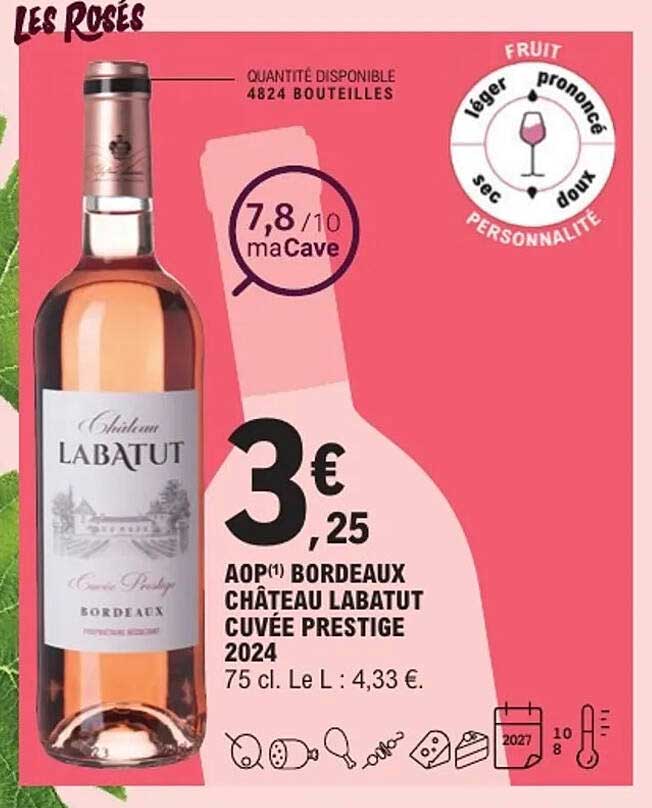 AOP(1) BORDEAUX CHÂTEAU LABATUT CUVÉE PRESTIGE 2024