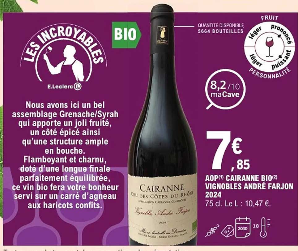 AOP(1) Cairanne BIO(2) Vignobles André Farjon 2024