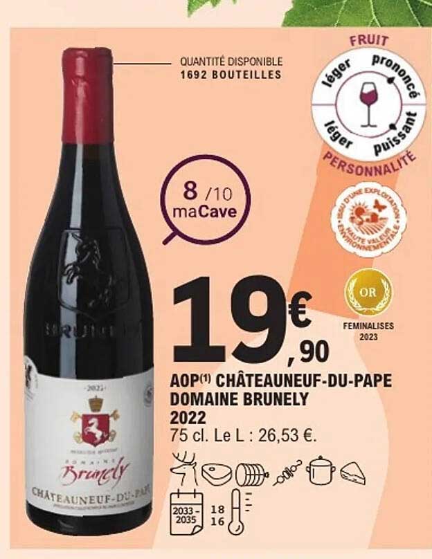 AOP(1) CHÂTEAUNEUF-DU-PAPE DOMAINE BRUNELY 2022