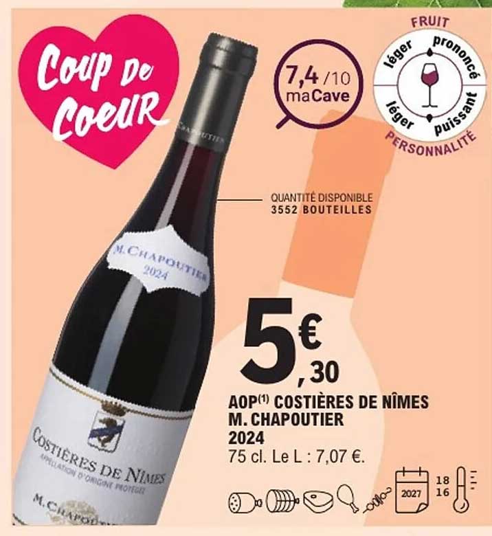 AOP(1) COSTIÈRES DE NÎMES M. CHAPOUTIER 2024